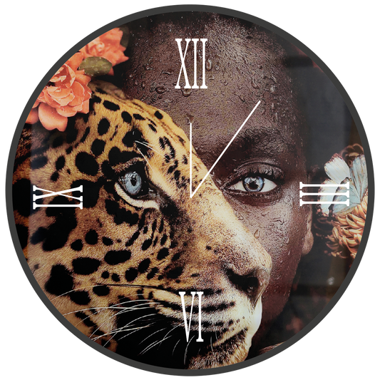 SAFARI round glass clock