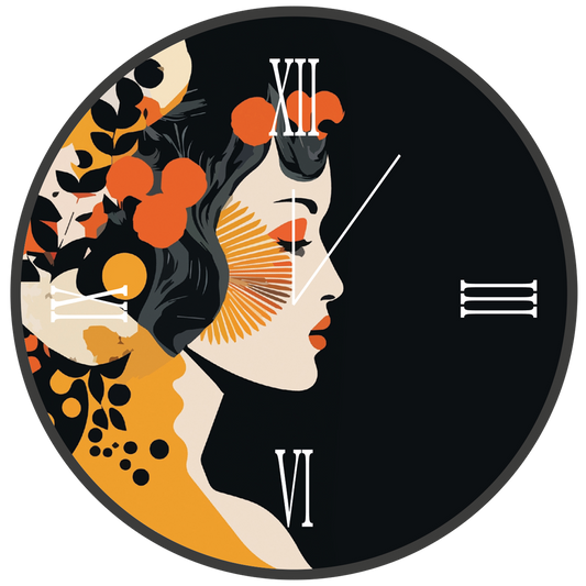 Horloge ronde en verre GEISHA