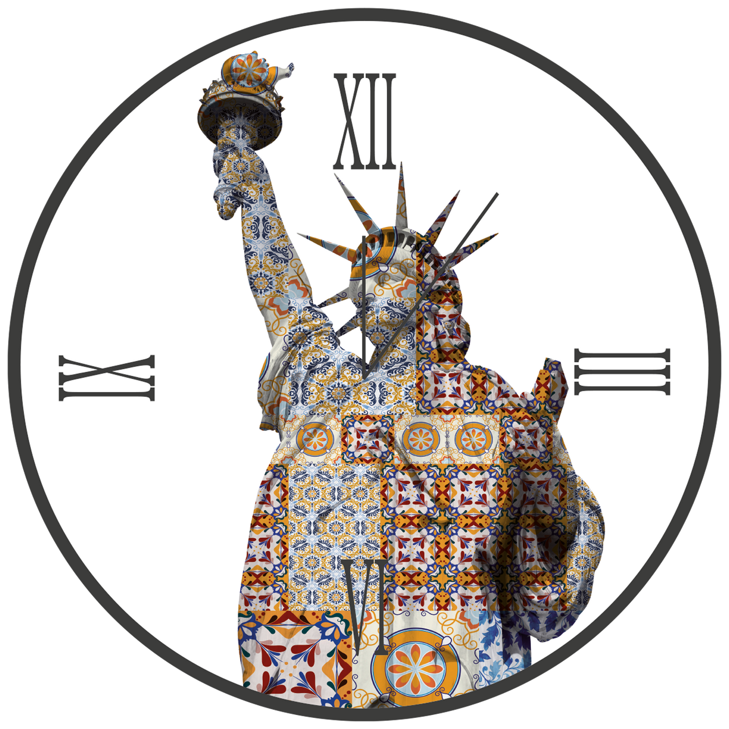 LIBERTY round glass clock