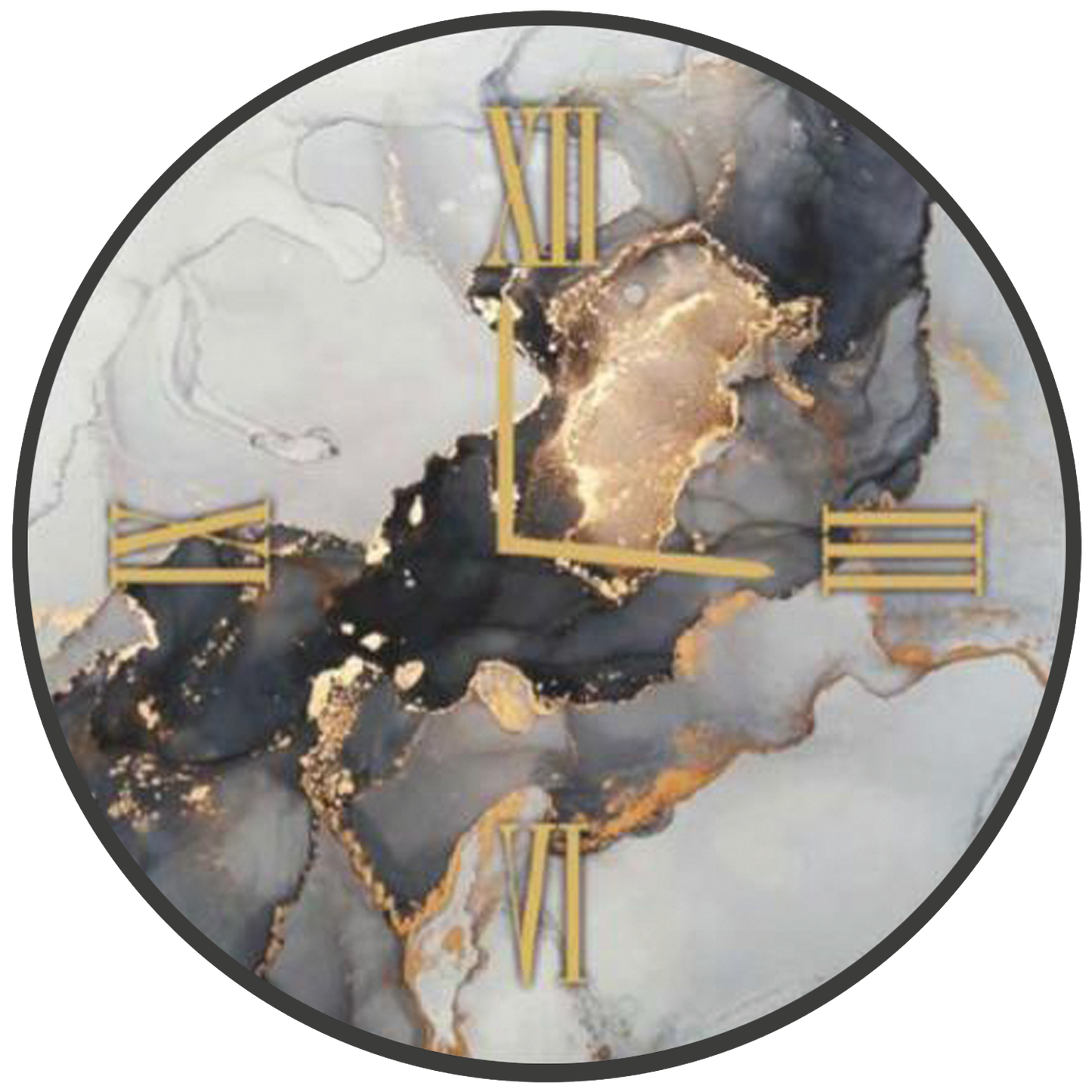 Horloge ronde en verre FLUID ART