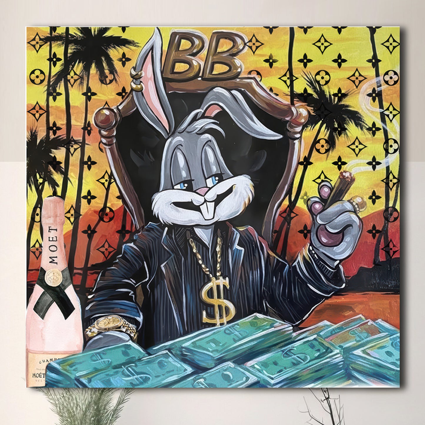 Quadro in vetro BUNNY SCARFACE