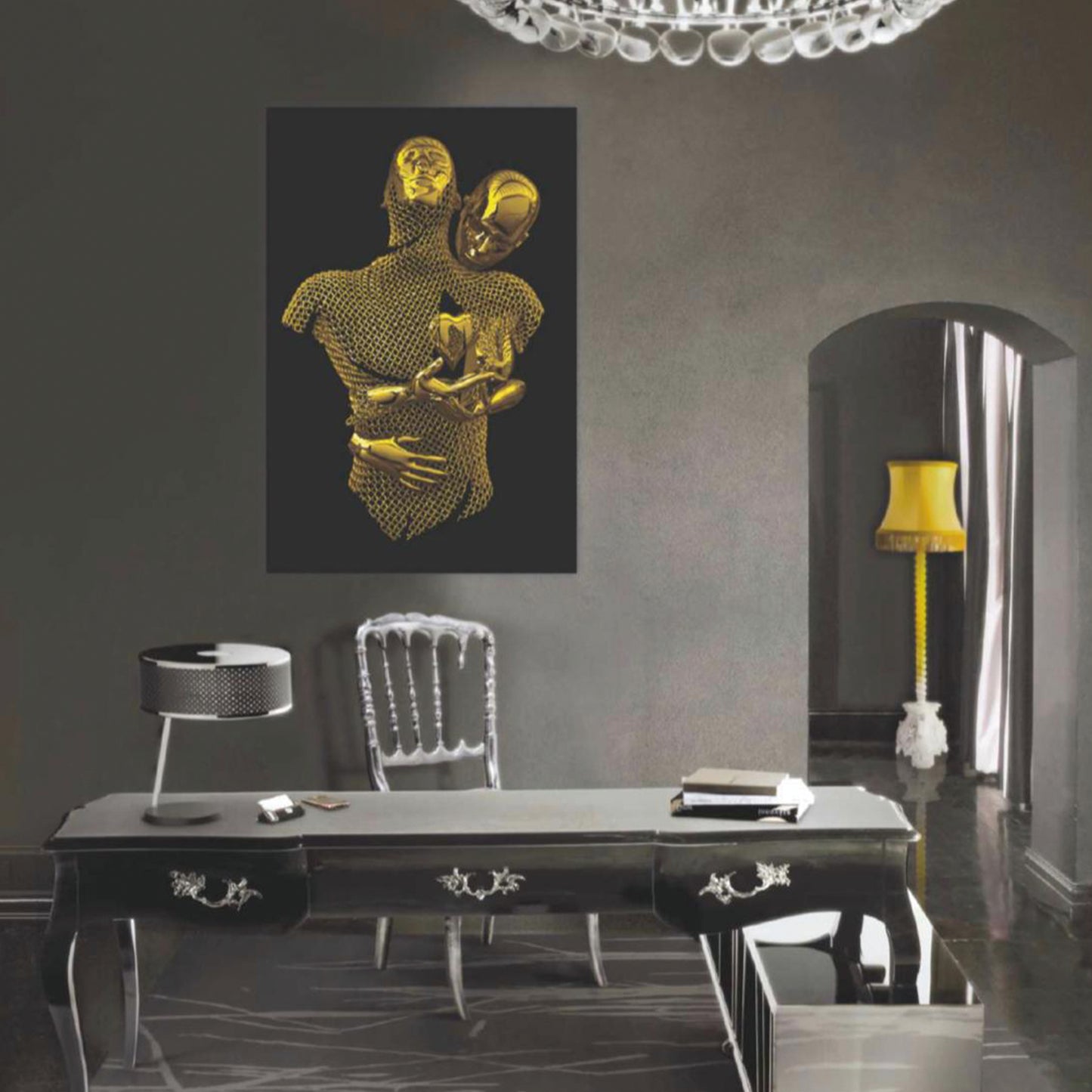 Tableau en verre AGAPE GOLD