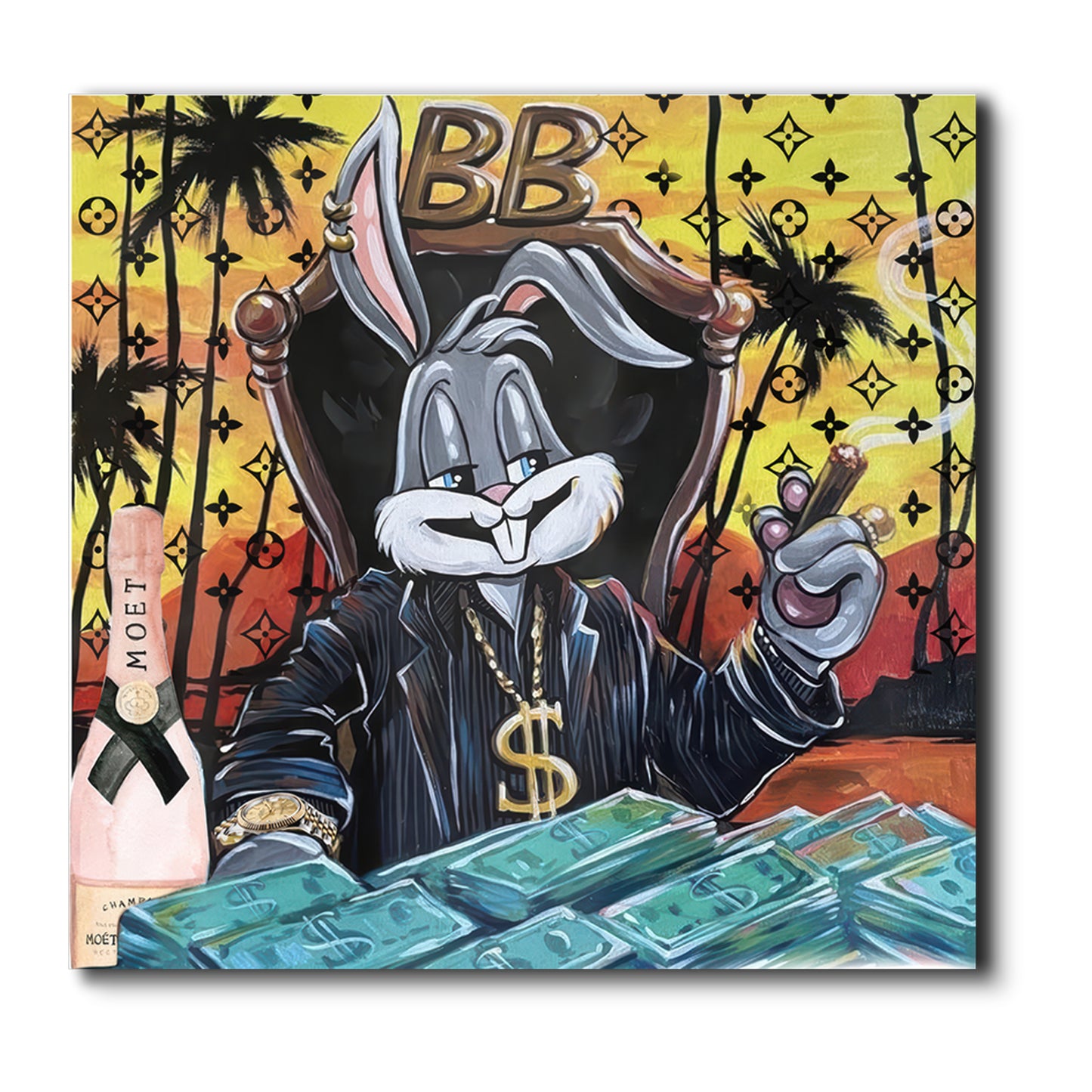 Quadro in vetro BUNNY SCARFACE