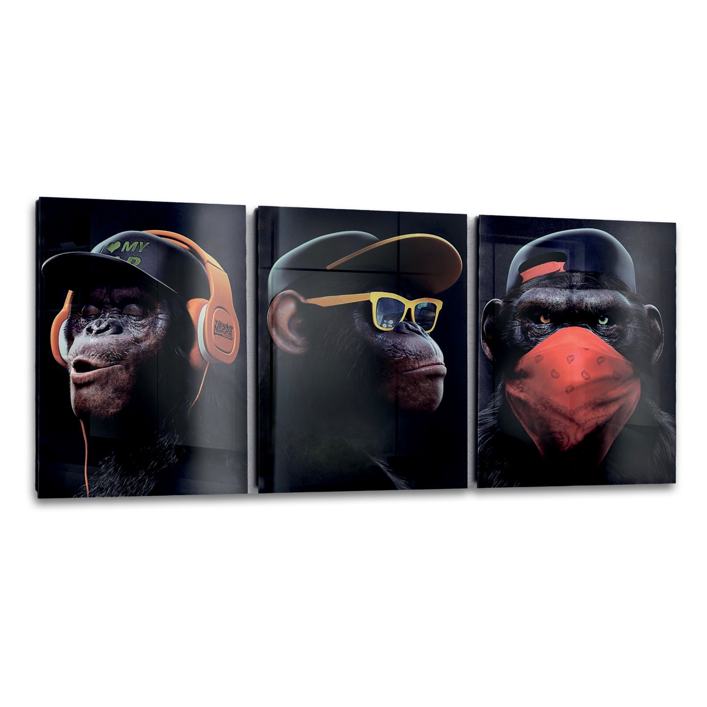 Glass painting MONKEYS